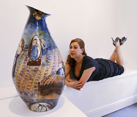 Claudia-Clare with her narrative vase