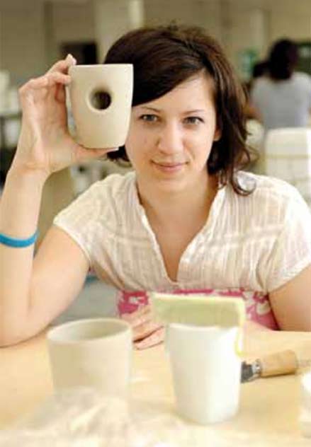 eszter-imrey with her contemporary eramic cup