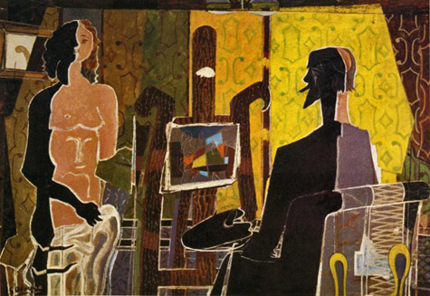 Georges-Braque,-The-Painter-and-His-Model,-1939 - abstract art
