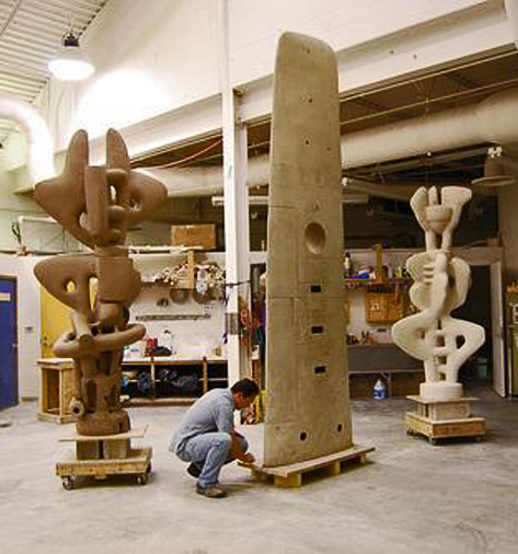 John-Balisteri with abstract sculptures