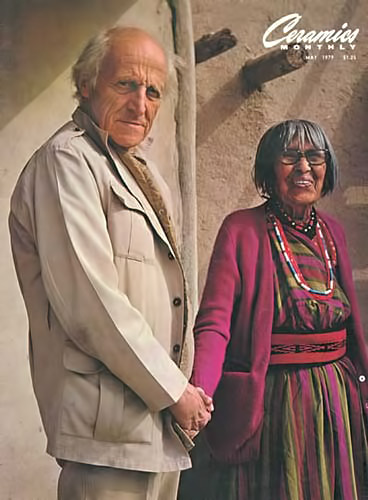 Michael Cardew and Maria Martinez on cover of Ceramics Monthly-1979