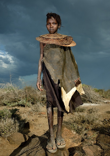 Pokot girl with giant necklace - Kenya