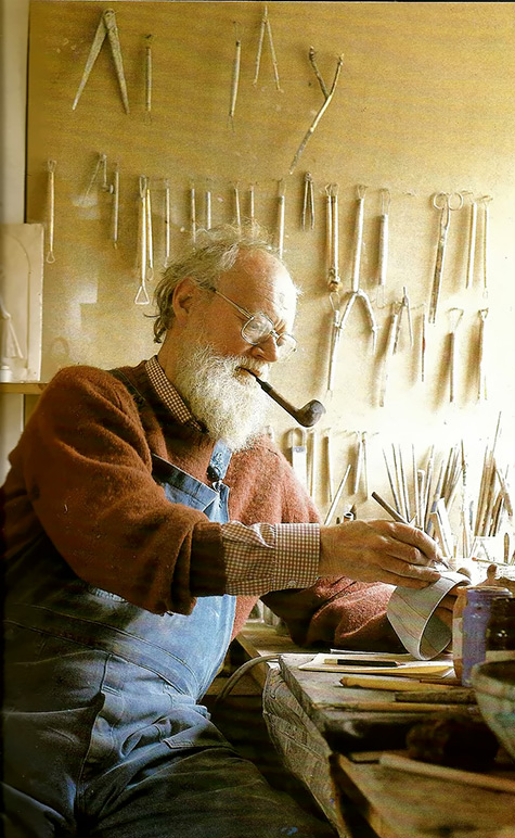 Quentin Bell in Sussex studio