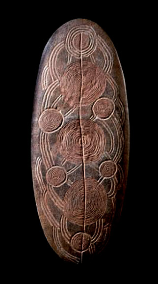 Australian-aboriginal-sacred disk - carved stone