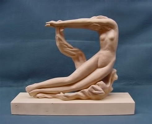 Saatchi-Art-Artist--Raimundo-Folch---The-awakening-nude female sculpture