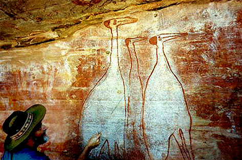 The-Kimberley-Region rock art paintings of cranes