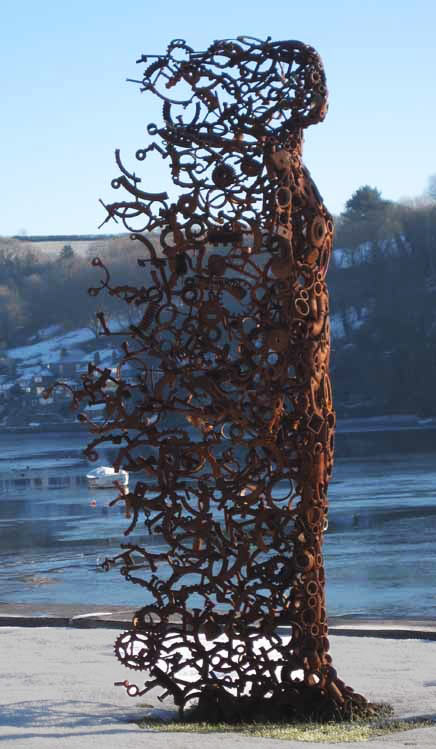 You Blew Me Away-metal sculpture by Penny Hardy