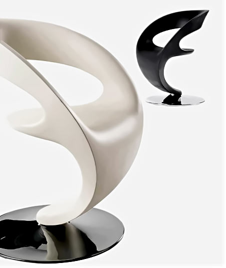 futuristic-chairs-black-white biomorphic lines