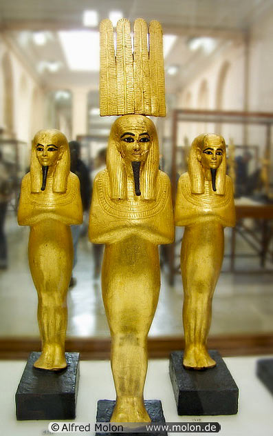 Golden statues of Egyptian Gods