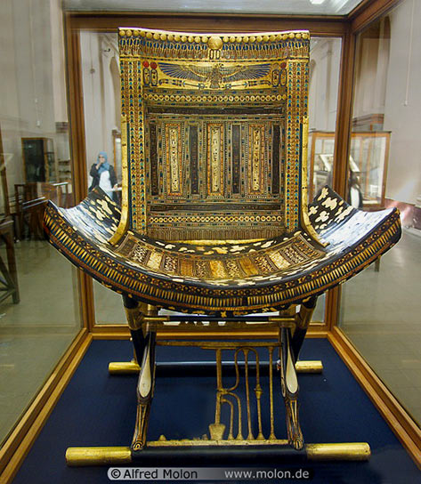 Tutankhamun Inlaid throne Egypt