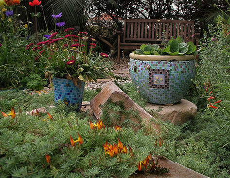 Mosaic garden pots 