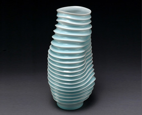 David Piper---Ribbed Vase