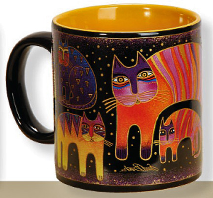 Fantastic-Feline Totem Ceramic Mug-by-Laurel Burch