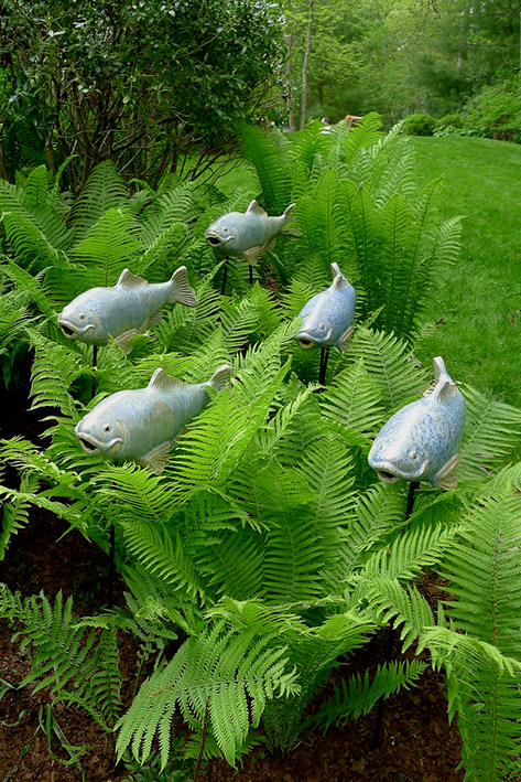 Fish in The Garden produces fish in metal, wood and ceramic