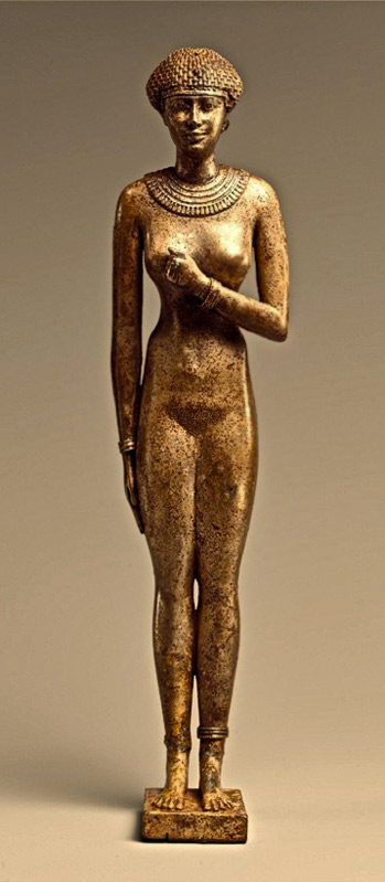Bronze statuette of a Woman, Late Period, Dynasty 26,-reign-of-Necho-II,-ca.-610–595-b.c