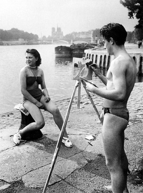 The painter and his model, Paris 1949 - photogrphed by Robert Doisneau