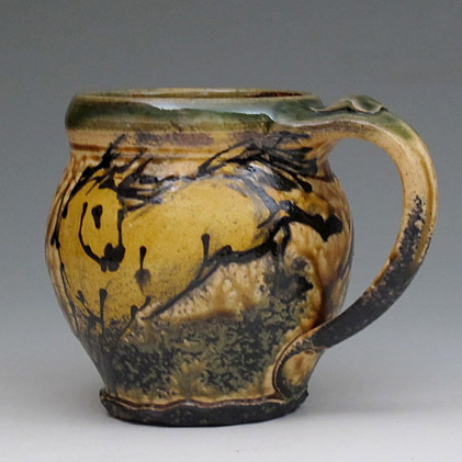 Mug with horses painted