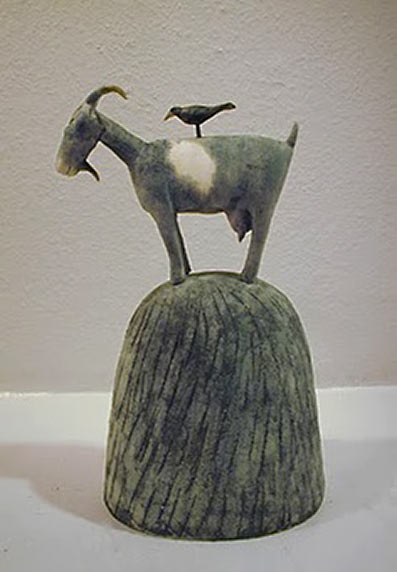 Ana Noel Goat and Bird on Hill