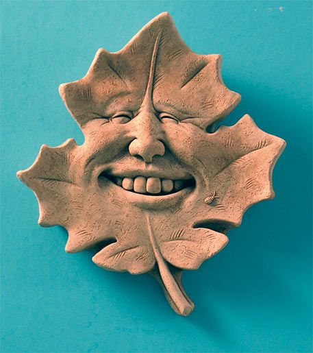 Forest Stump - Carruth Studio wall leaf with smiling face