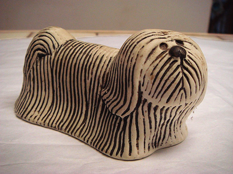 Gustavsberg-Lisa-Larson-Sweden-Figurine-Shih--Tzu-dog-from-Kennel-series-1972