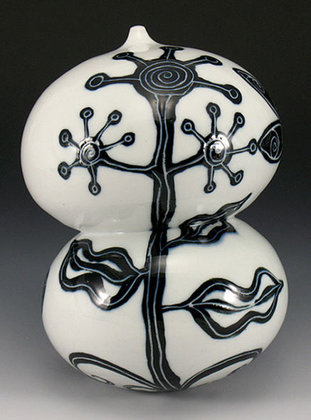 Kelly Daniels - claydancer gourd shaped porcelain sculpture