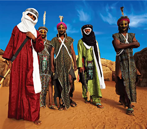 Five Niger tribesmen