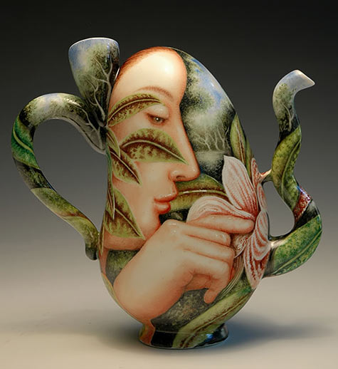 The Botanist by Kurt Weiser porcelain teapot