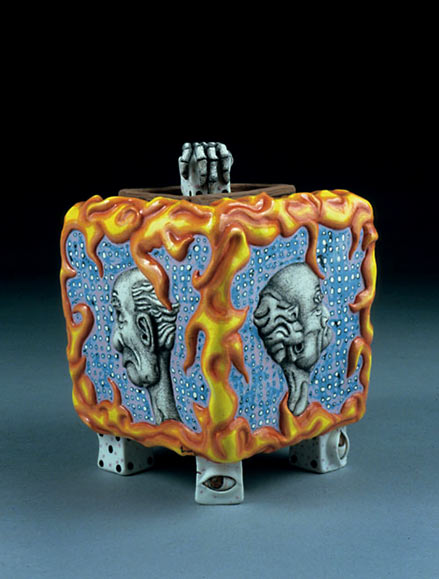 Scott-ziegler footed ceramic box with lid