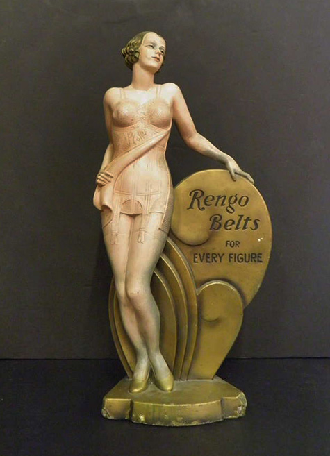 1920's-Art-Deco-Large-Rengo-Belts-Advertising-Statue