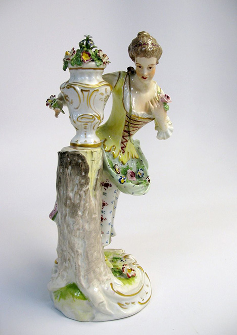 19th-Century-larger-Dresden-porcelain-figure-woman-with-flowers