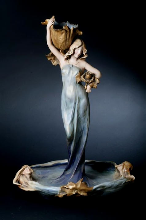 Amphora female figural ceramic