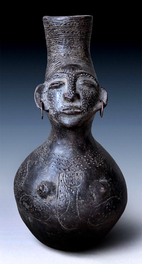 Anthropomorphic ceramic sculptural bust - Mangbetu tribe, Congo