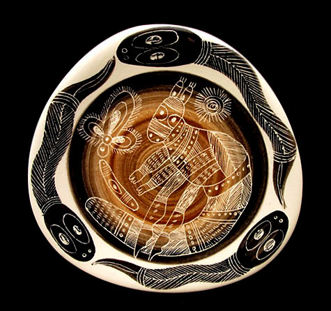 Aboriginal art bowl J.MADEI STUDIO ANNA