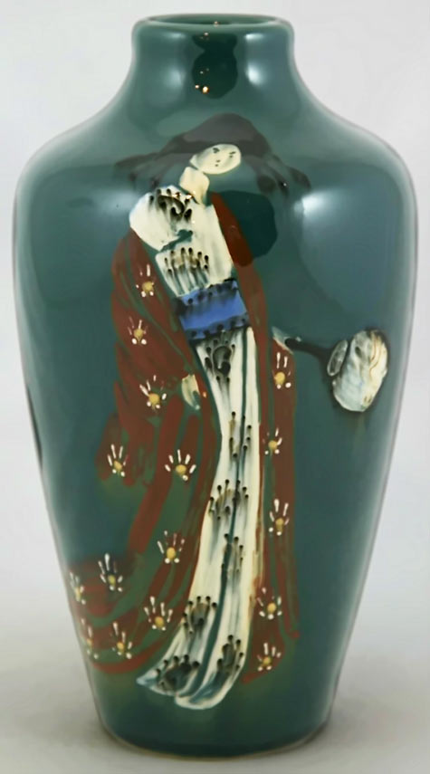 WELLER Vase oriental figure