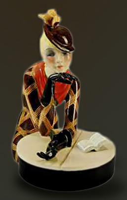 al_caffe_a_Lenci ceramic figural box by Helen Konig Scavini, Italy