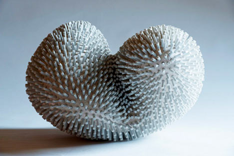 Rafaela Pareja textural white contemporary ceramic sculpture