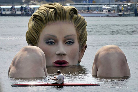 Hamburg water woman sculpture