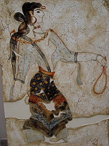 Minoan maiden with prayer beads Fresco
