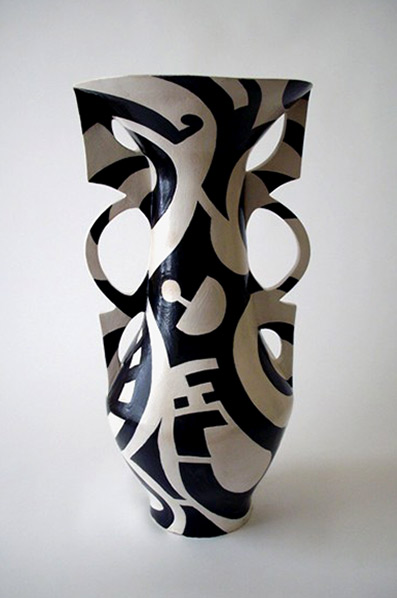 Catherine Warwick black and white abstract vase