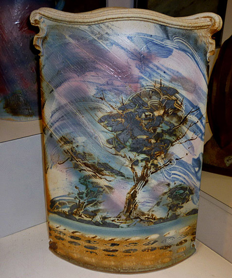 Large decorative landscape vase - Jim Robison