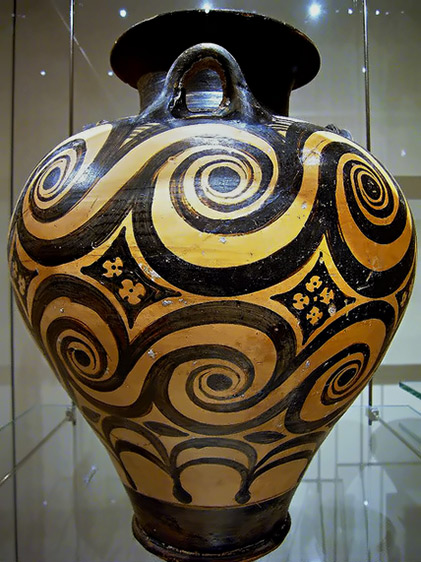 Minoan jar with spiral motif