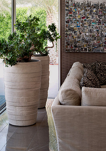 Atelier Vierkant indoor planters with horizontal bands