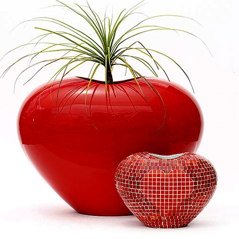 Obbligato Red Heart vases and planters
