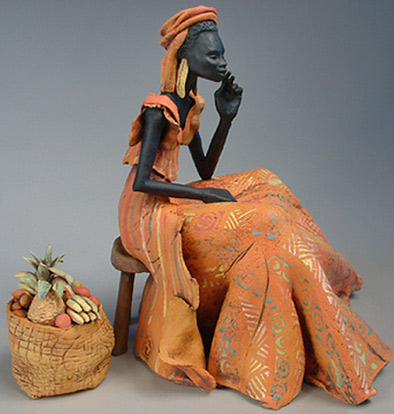 Annie Peaker sculpture figure of an African lady