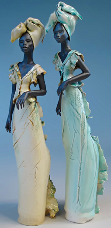 annie-peaker figure sculptures - two african women