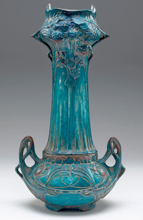 Bohemian Amphora Art Nouveau Vase