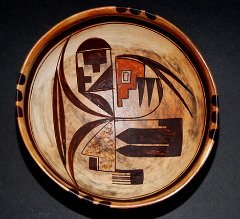 Hopi-Tewa bowl with abstract geometric design