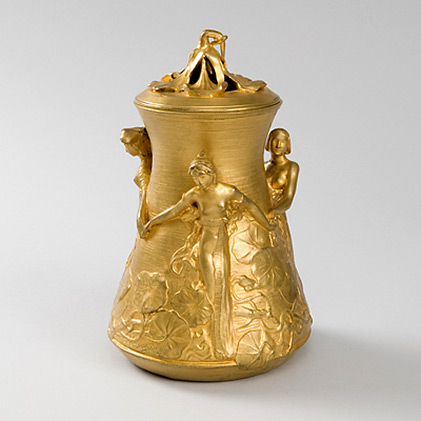 French Art Nouveau Gold Covered jar