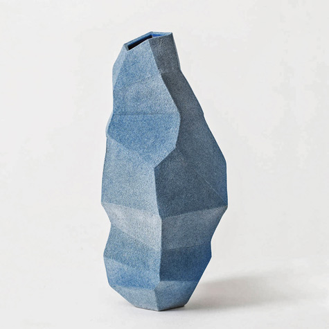 Blue geometric-Vase-by-Turi-Heisselberg-Pedersen