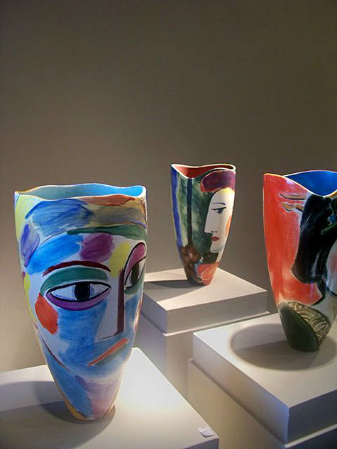 Very large polychrome vases Ingrid Saag